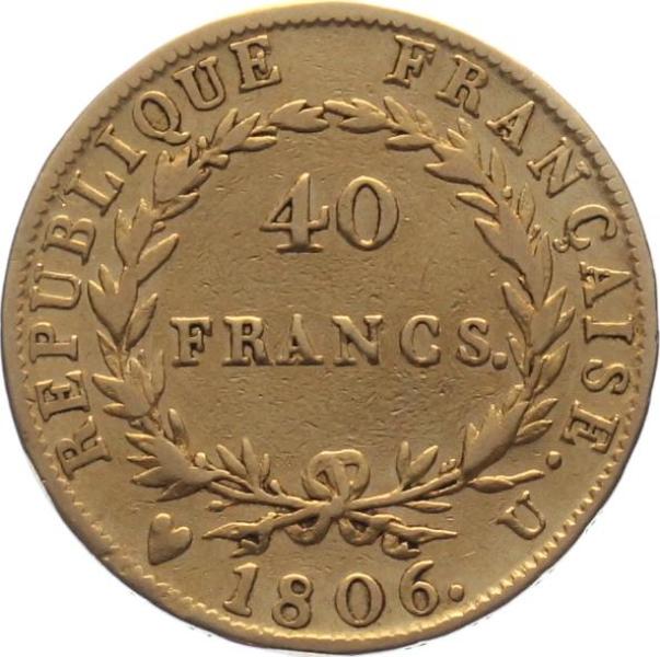 Frankreich 40 Francs 1806 U - Napoleon Empereur